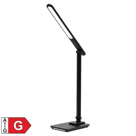 Lampa de birou LED cu lumina de veghe, metal, negru - LA 4